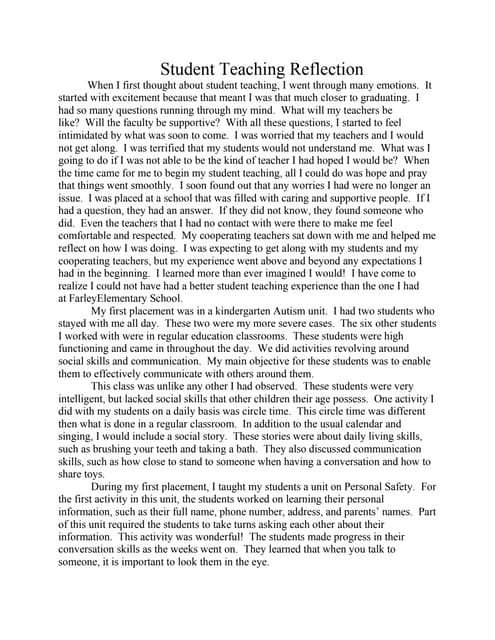 reflection activities for teachers professional development reflection paper